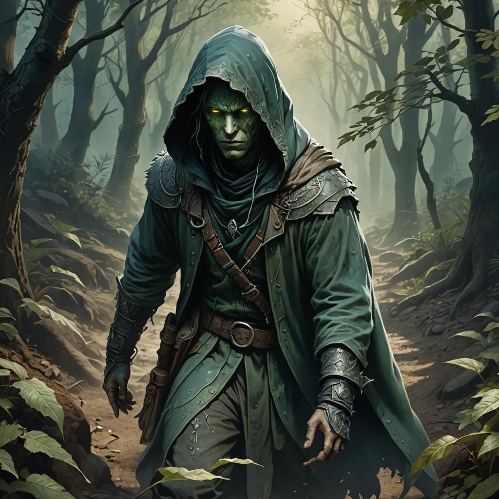 Eerie Tracker in Dark Fantasy Concept Art