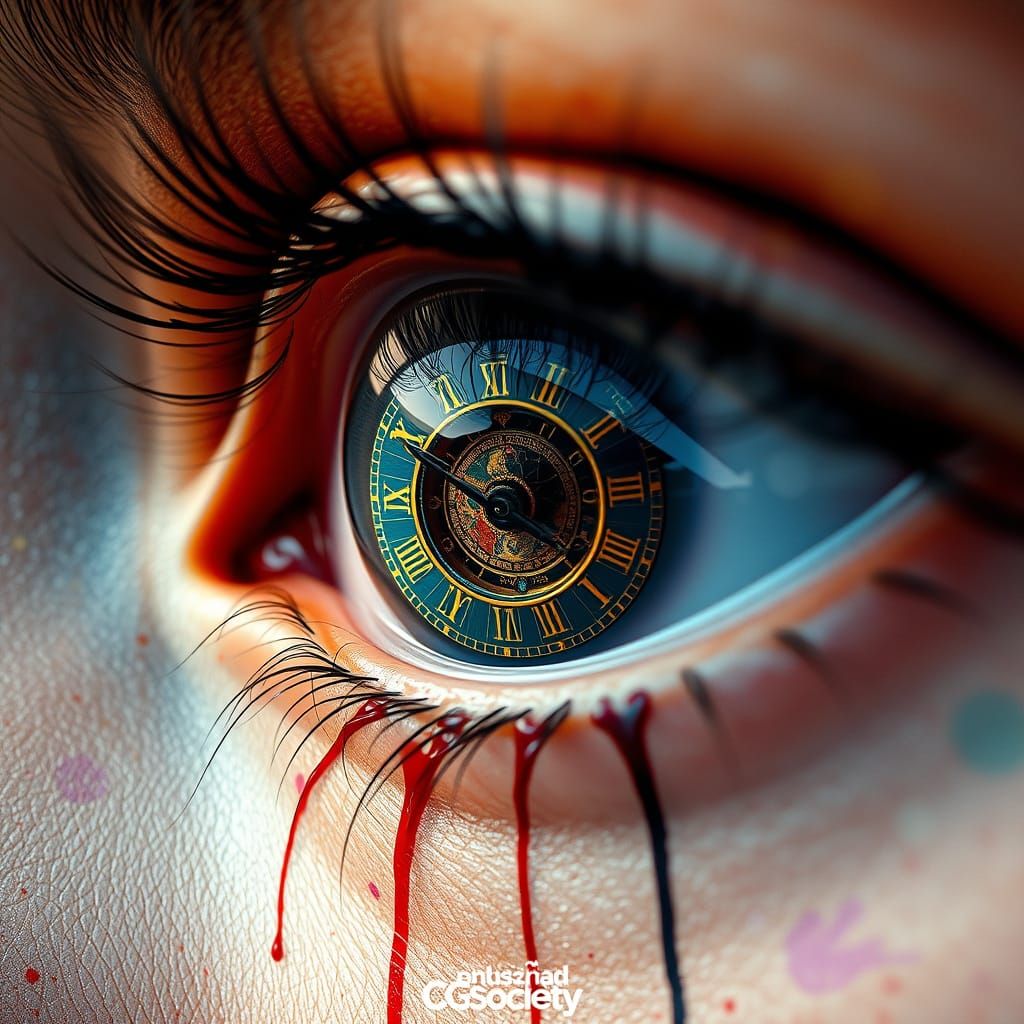 Eye of Time: A Vintage-Style Timepiece in the Pupil