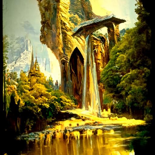 Rivendell Oil Painting: A Fantasy Landscape