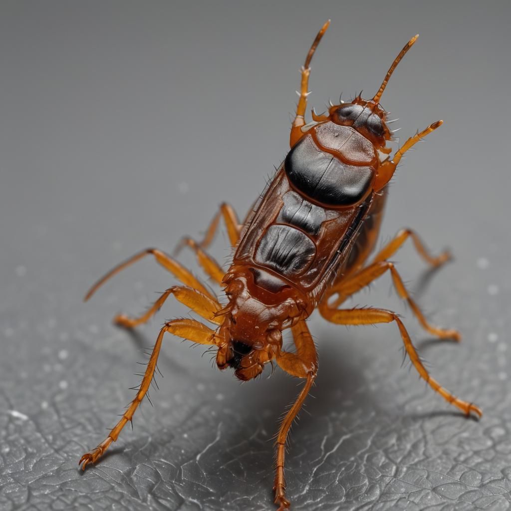 Macro Photograph of a Flea Ready to Hop