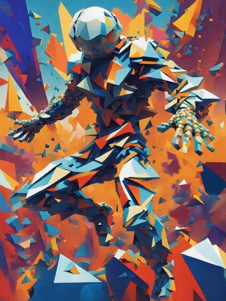 Abstract Orange Space Art