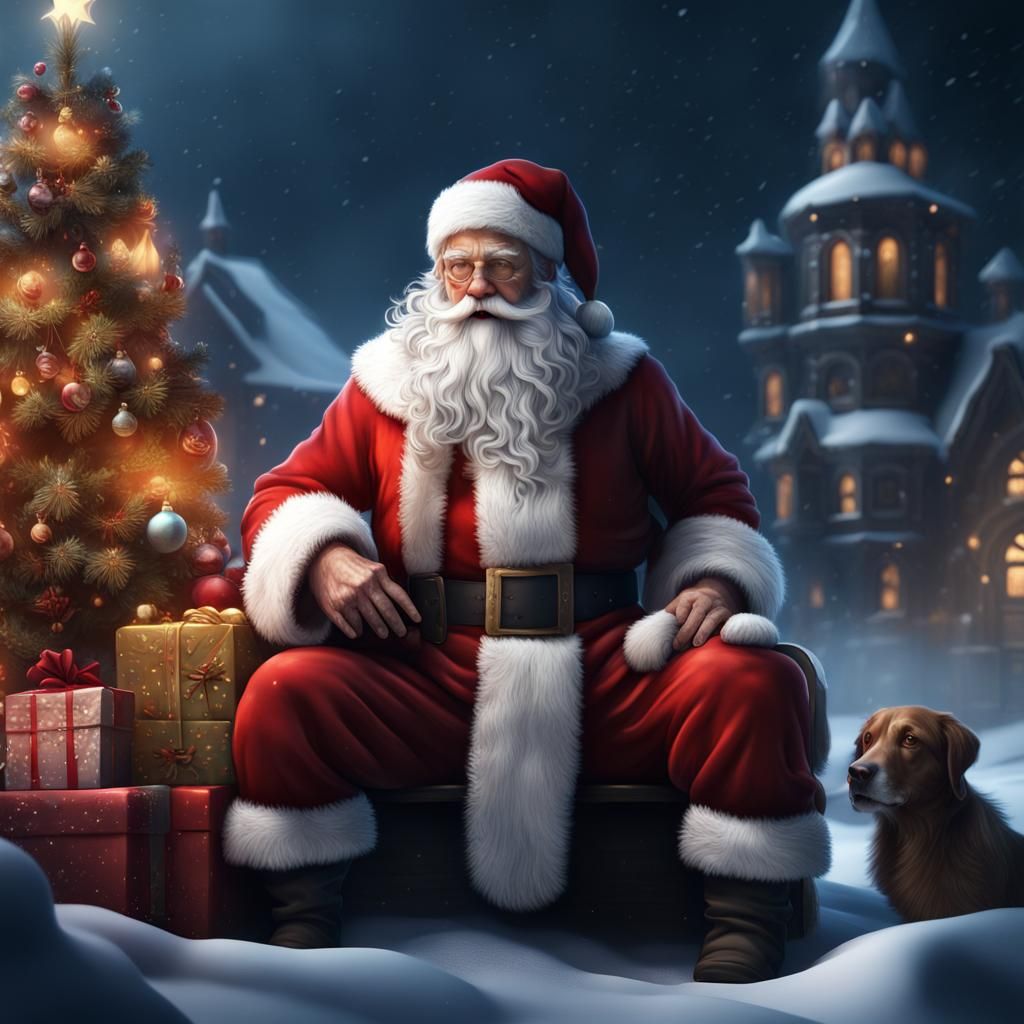 Detailed Matte Painting of Santa Claus