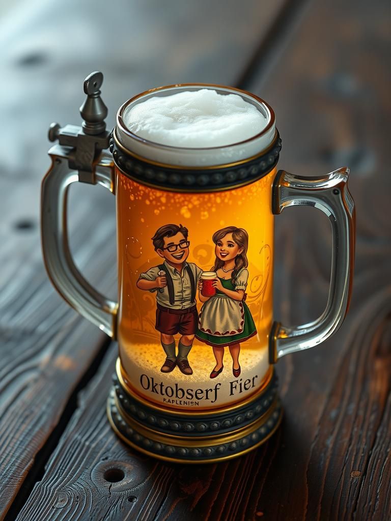Oktoberfest Scene Inside Ornate Beer Stein
