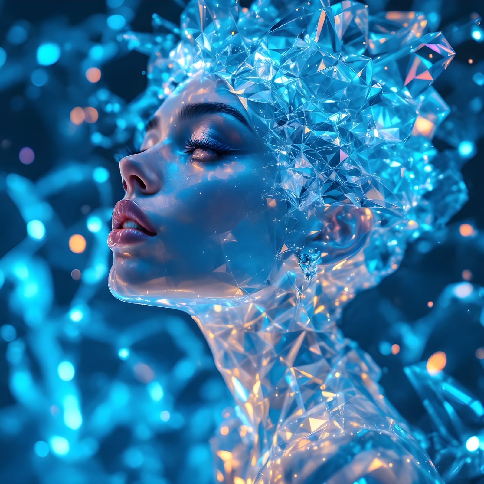 Beautiful Crystal Girl Figure in Bohemian Style