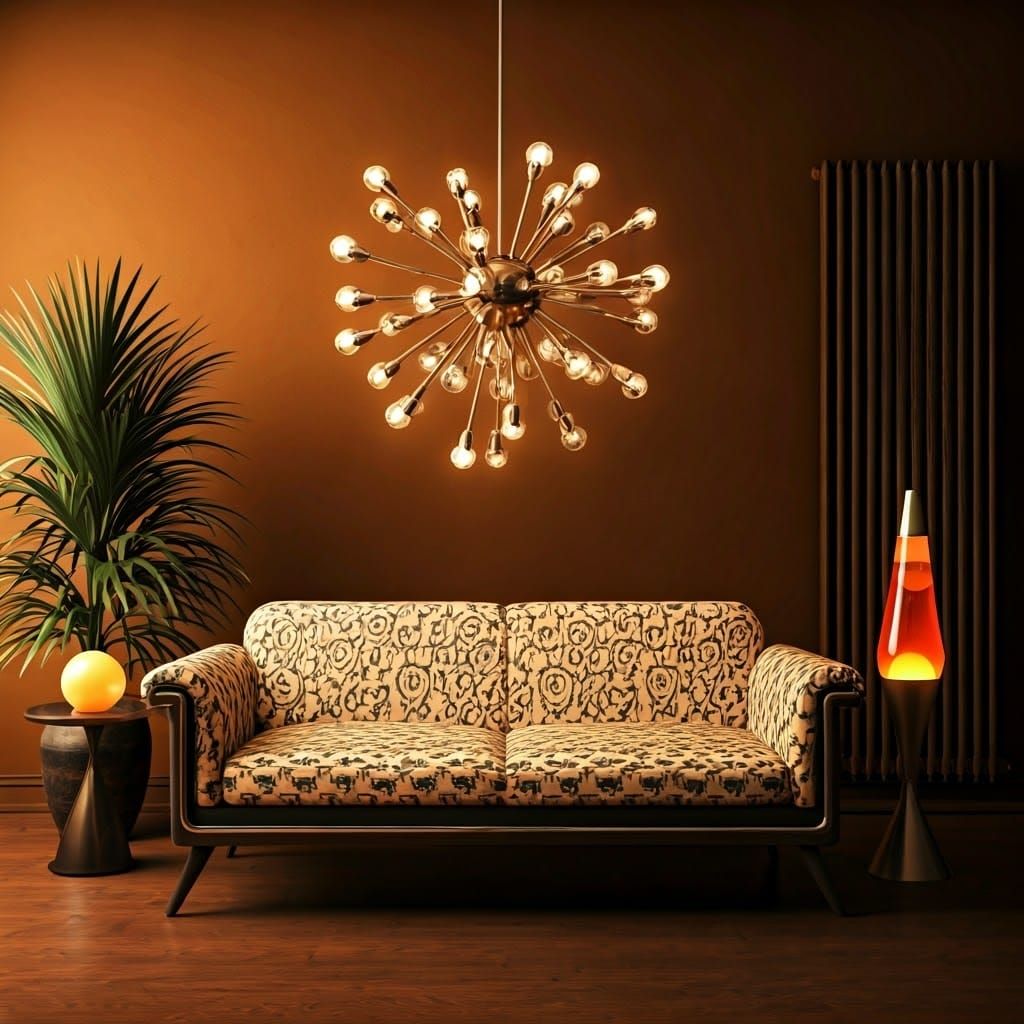 Retro-Futuristic Space Age Interior in 1960s Style