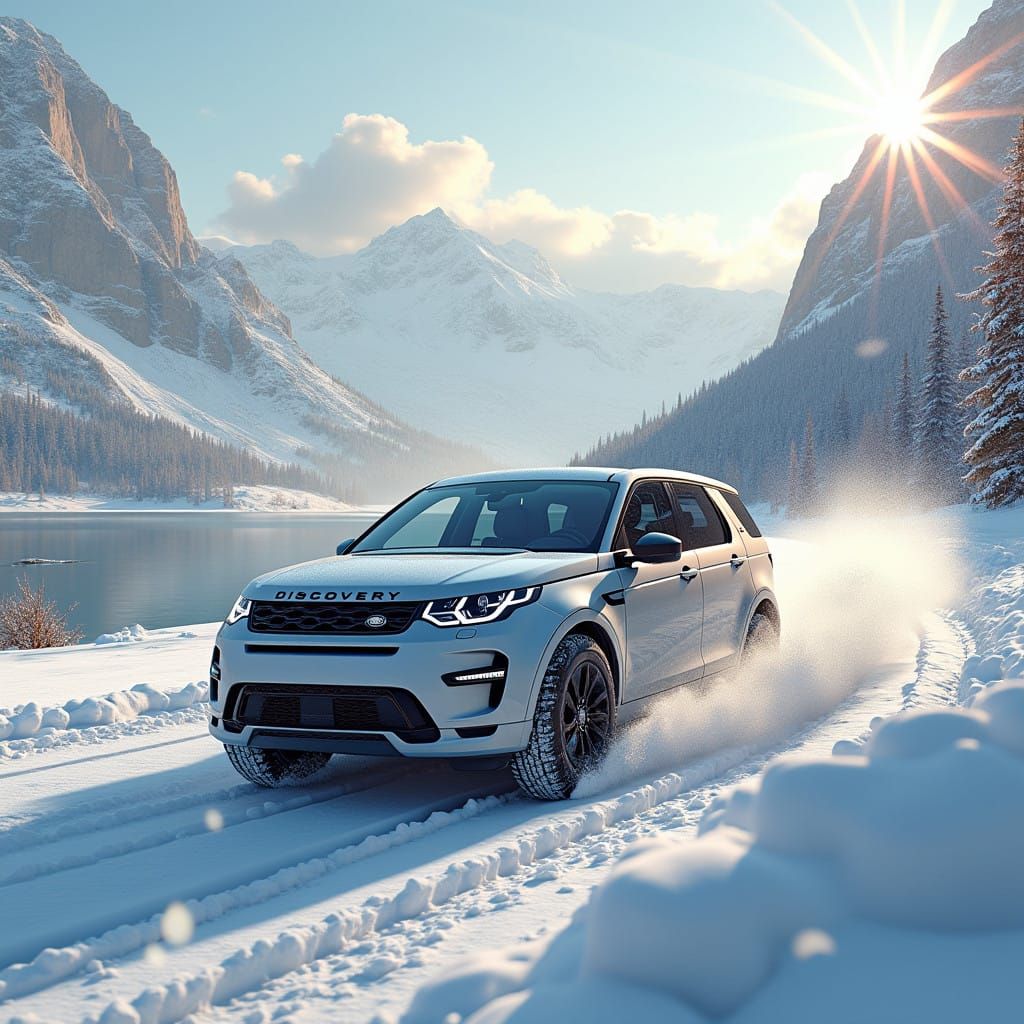 Winter Wonderland Land Rover Speeds Through Snowy Mountains
