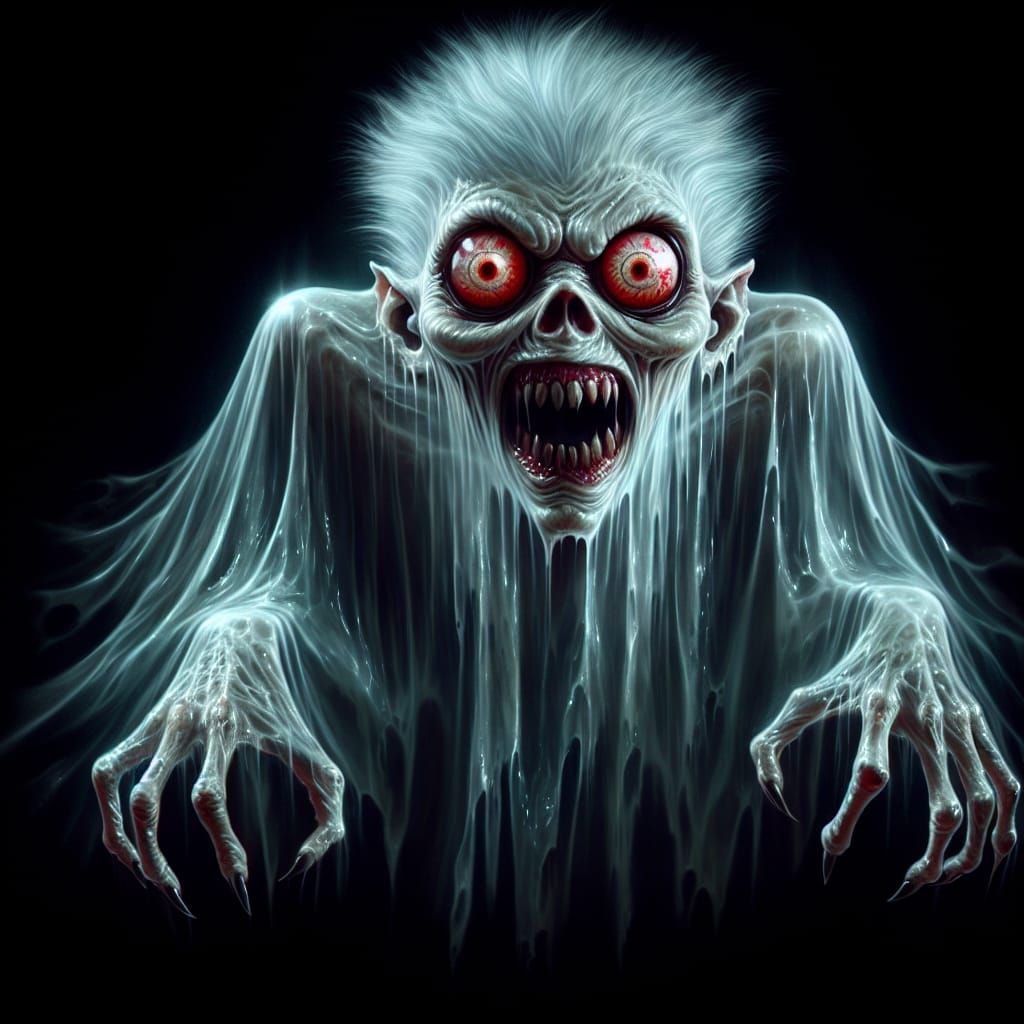 Terrifying Ghostly Demon with Bulging Eyes