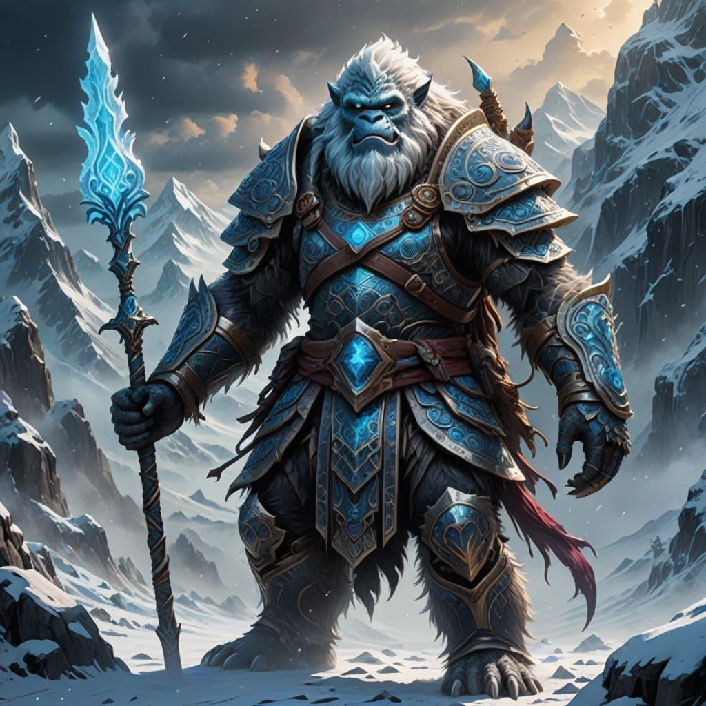 Ethereal Yeti Warrior in Ornate Armor