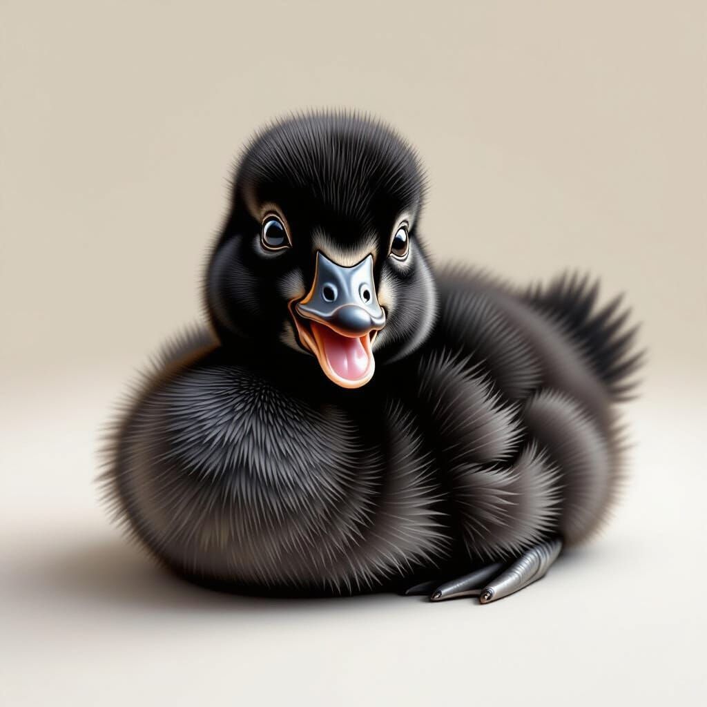 A black goose  baby