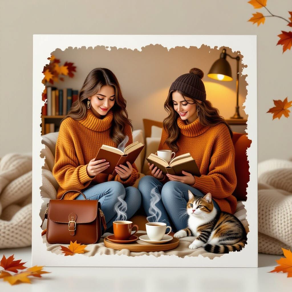 Photorealistic Sticker Sheet with Autumnal Theme