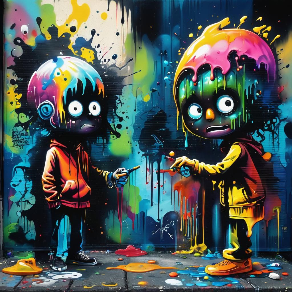 Psychedelic Surrealism: Vibrant Graffiti Art Scene