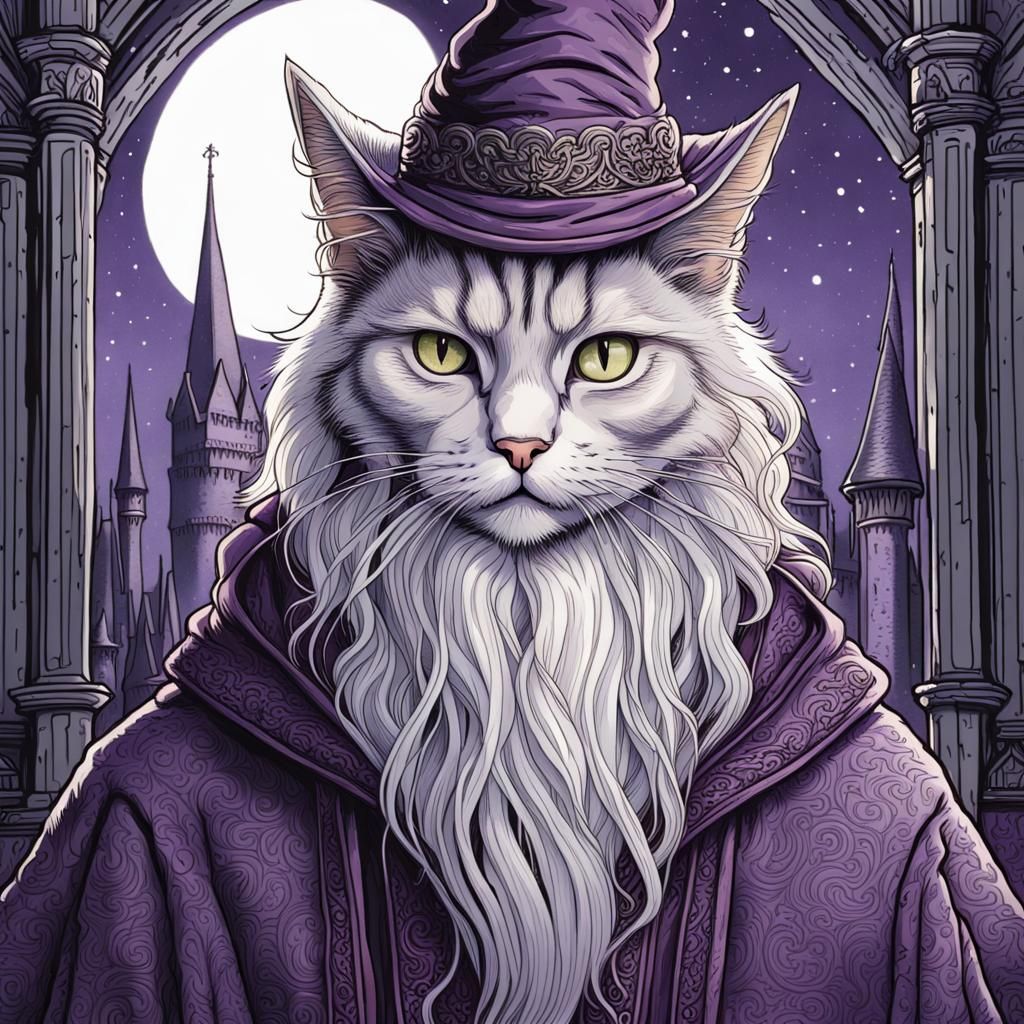Ornate Cat Dumbledore Portrait