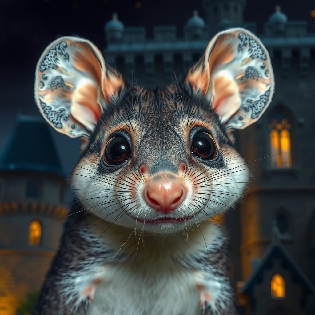 Hybrid Creature Portrait in Antique Castle Tower