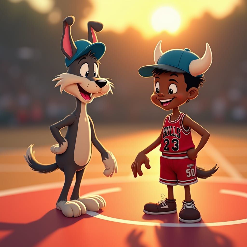 Milodos & Michael Jordan Cartoon Style Art