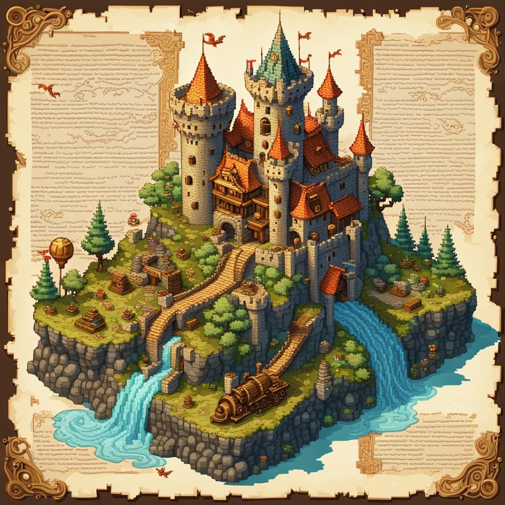 Pixel style Parchment scroll