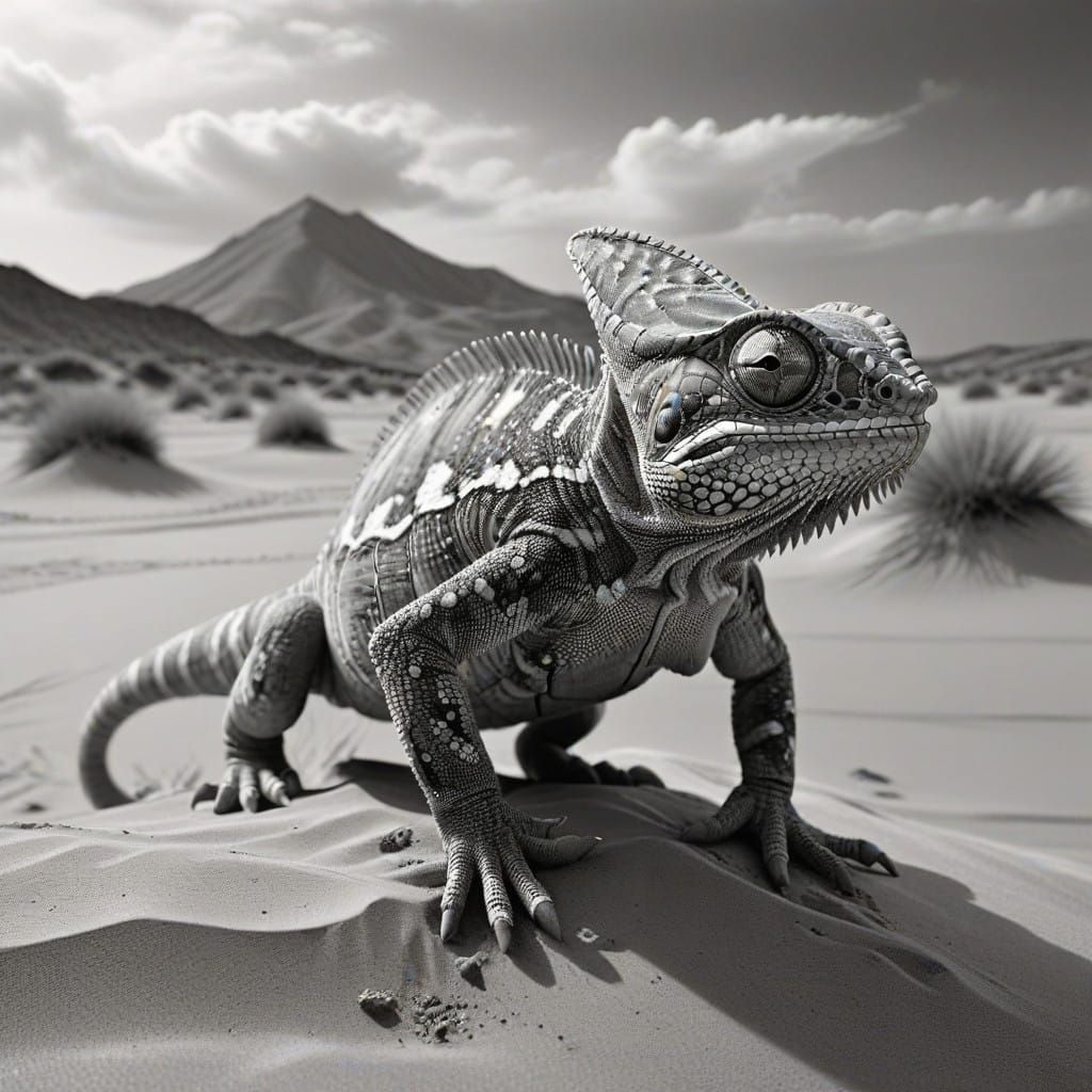 Chameleon Thrives in the Desert
