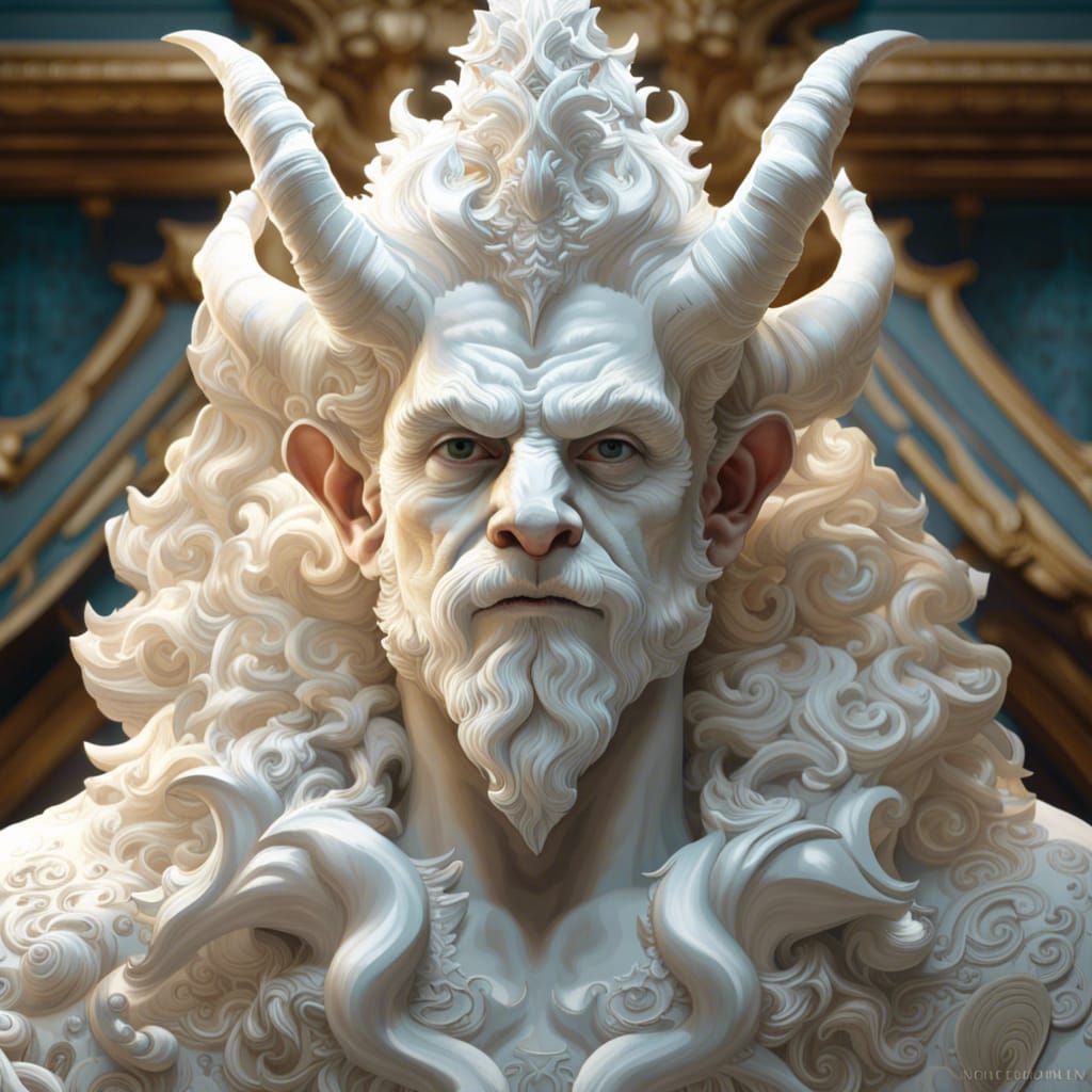 Rococo Gothic Satyr King Portrait in Photorealistic Style