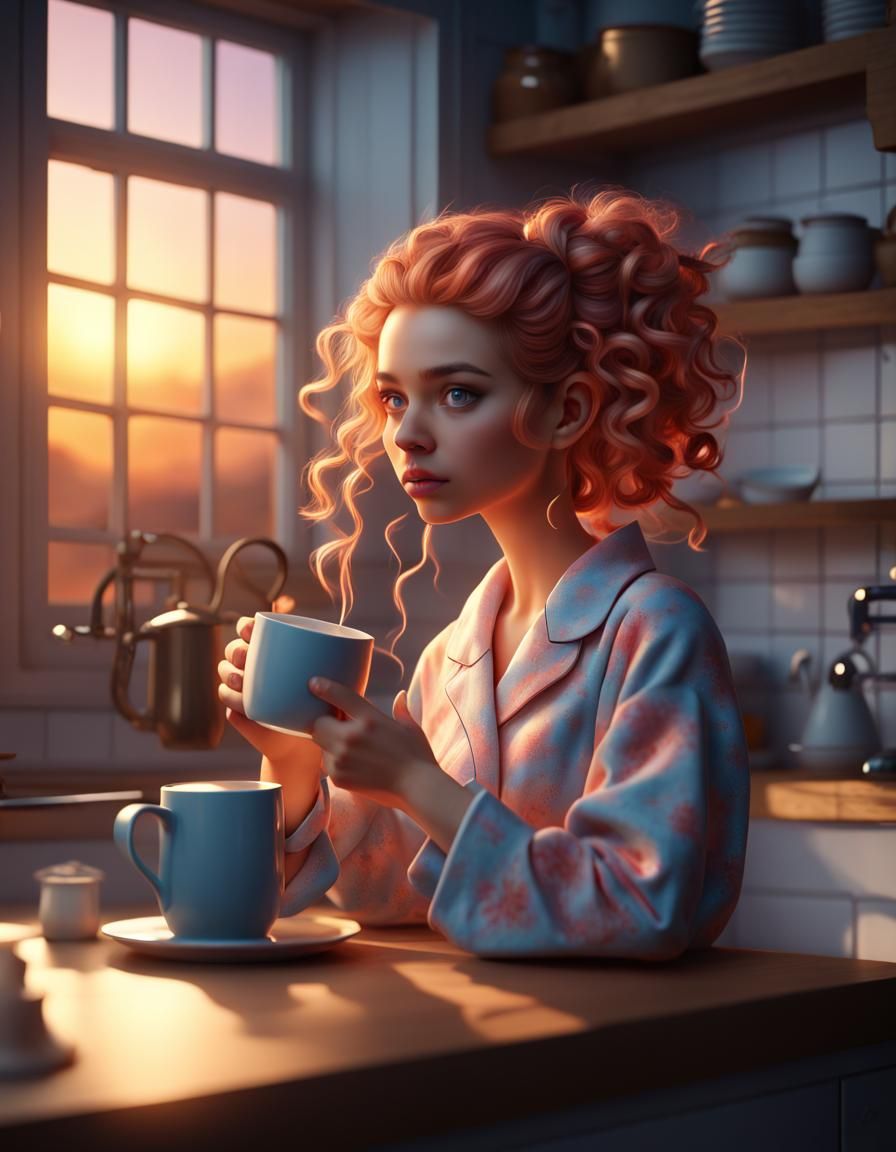 Enjoying My Morning Coffee seeing a New Day beeing born