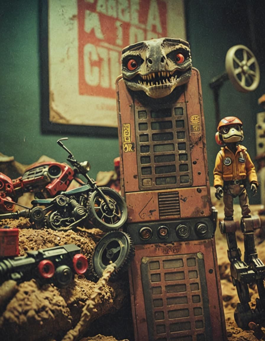 Cinematic Toys Still Life: Film Grain Aesthetic