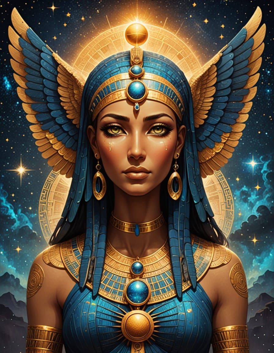 Egyptian Goddess in Harmonious Splendor