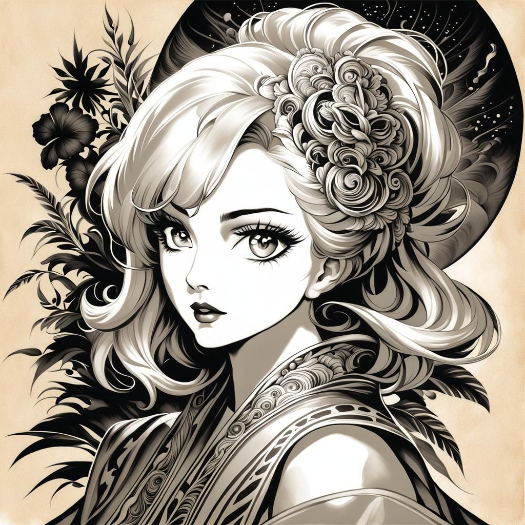 Monochrome Portrait in Grisaille Sepia Style