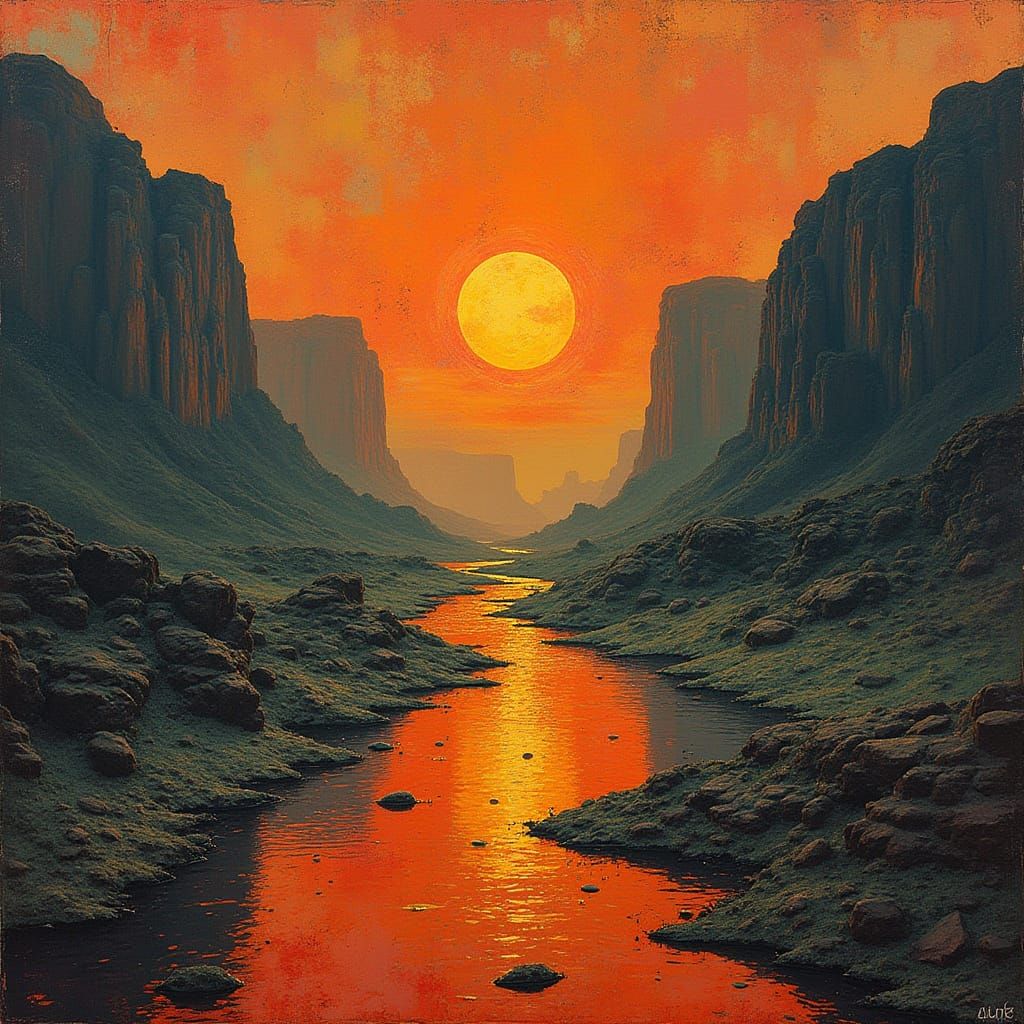 Mystical Nuclear Zone Portrait in Klimt's Golden Style