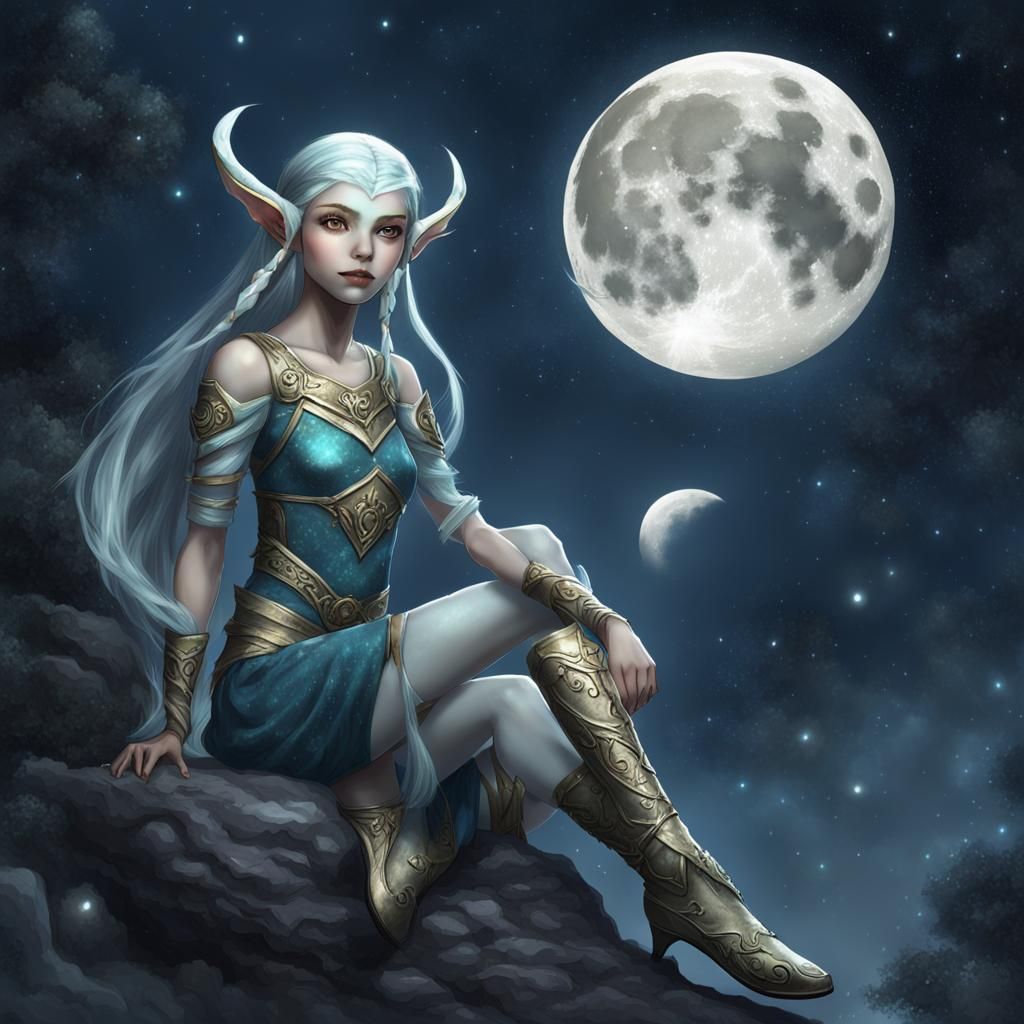 Fantasy Portrait of a Moon Elf Girl