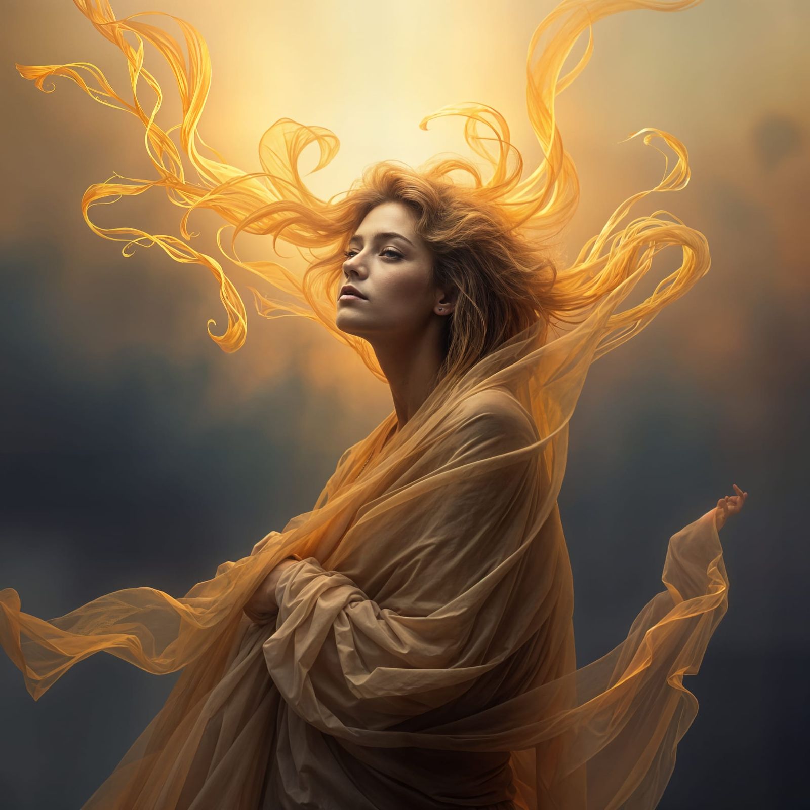 Enigmatic Woman Lost in Whispers of the Soul