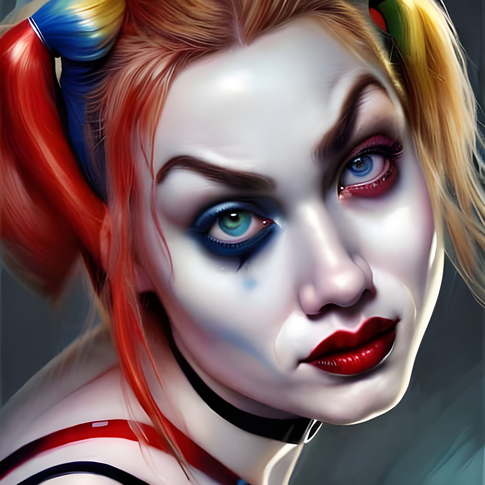 Harley Quinn: Hyperrealistic Full-Body Color Portrait