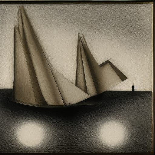 Crystal Ship on the Ocean: Barlach and Chagall Style