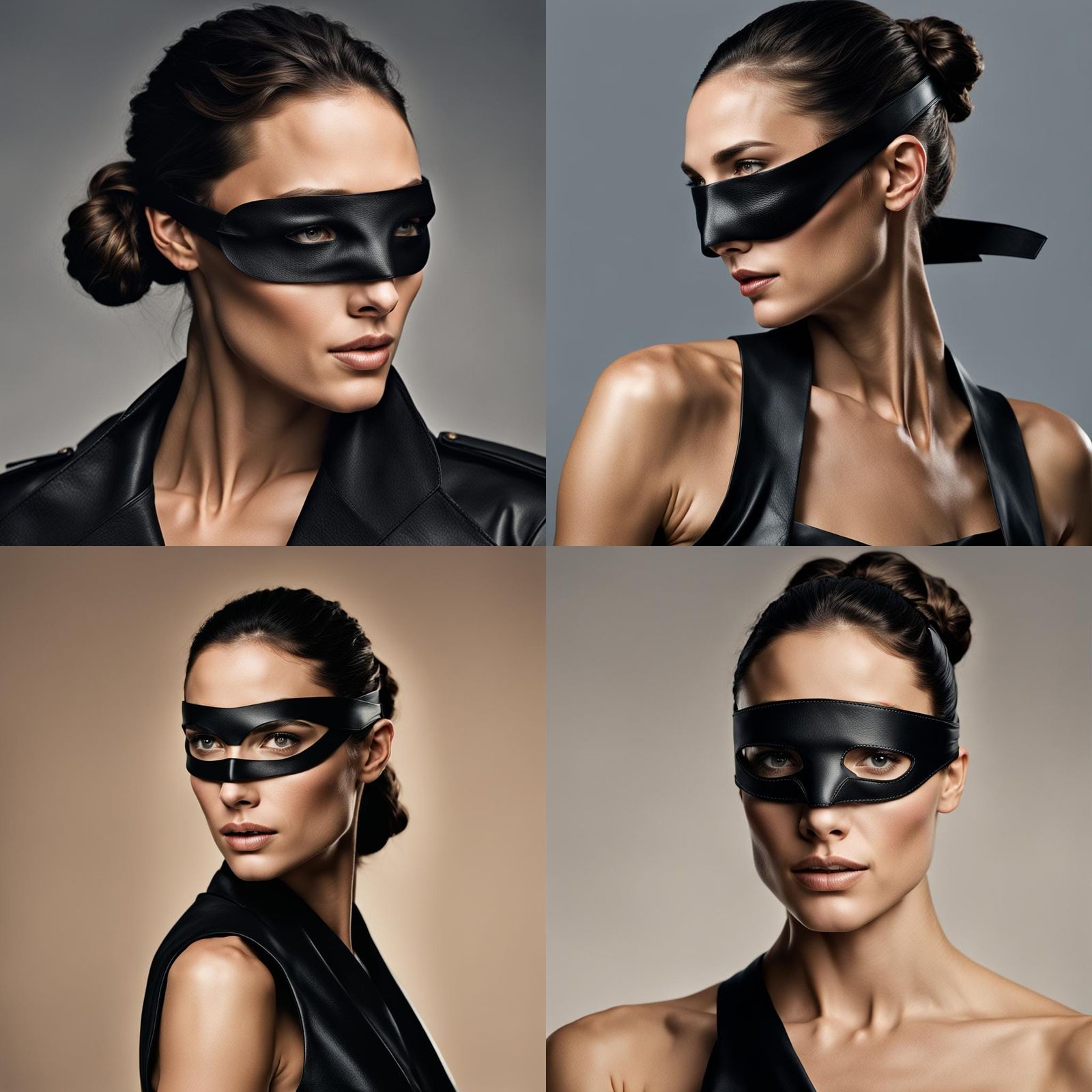 Gal Gadot Close-Up Portrait with Leather Blindfold