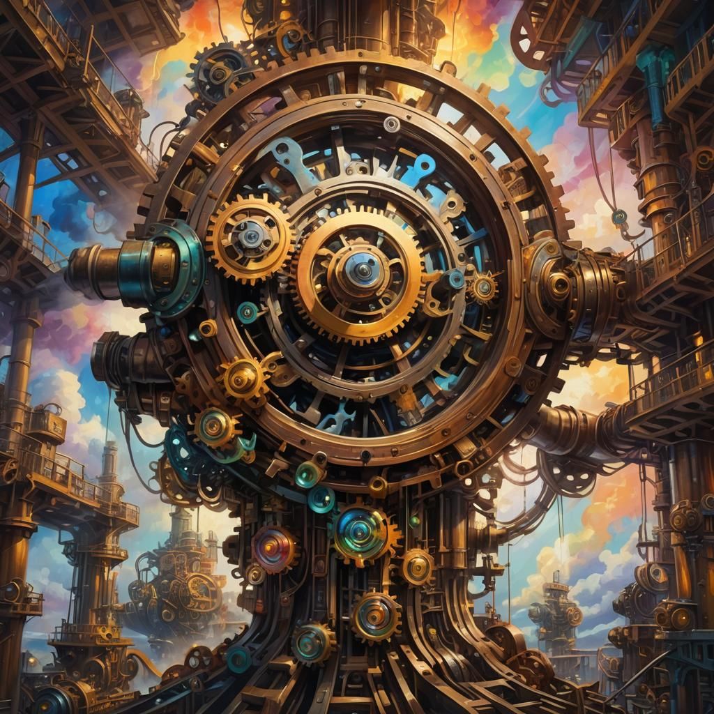 Surreal Dream Engine: Industrial Steampunk Concept Art