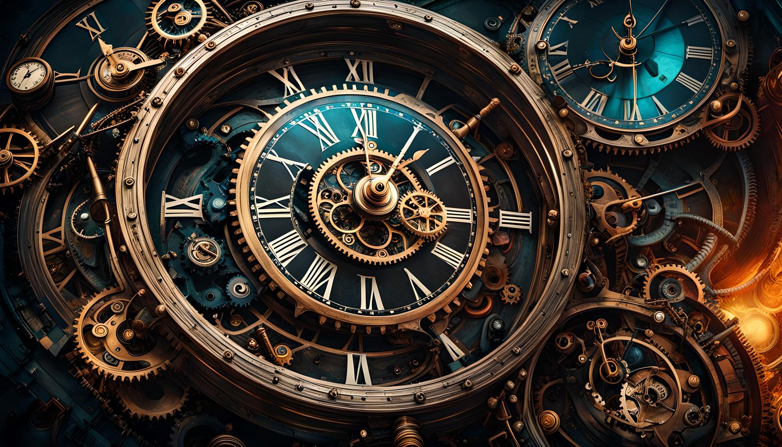 An Abstract Clockpunk and Steampunk Timepiece