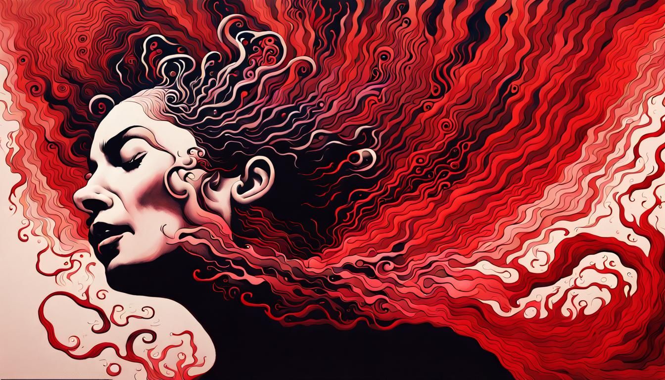 Surreal Dreamer's Exploding Head: Fine Ink Painting