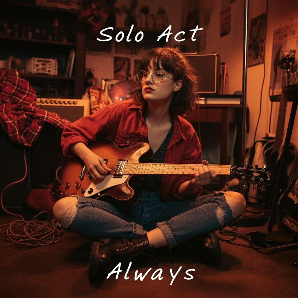 1990s Style Album Cover with Guitarist