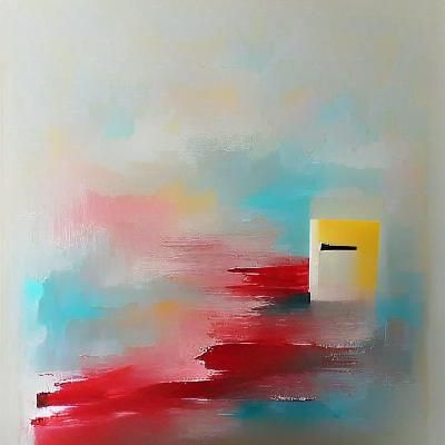 Abstract Minimalist Painting in Muted Tones