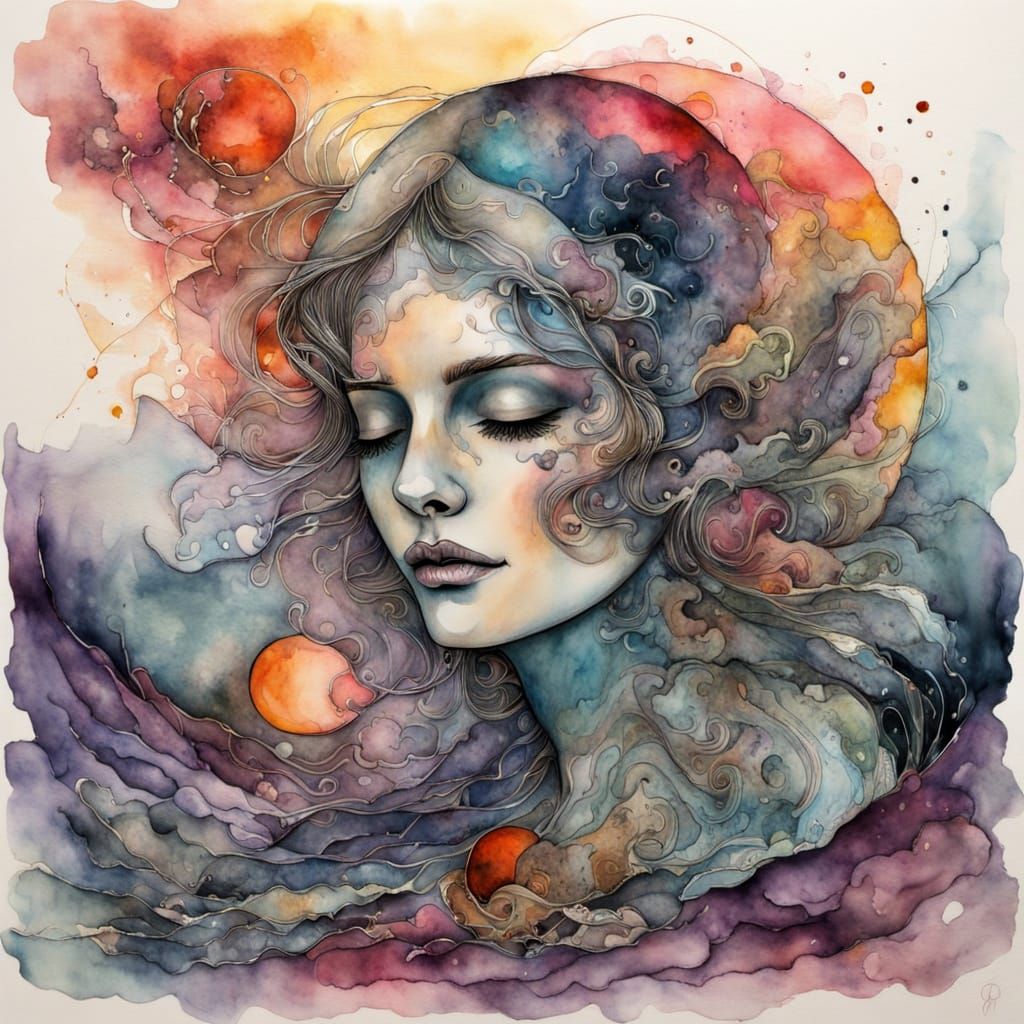 Surreal Woman in a Dreamlike State