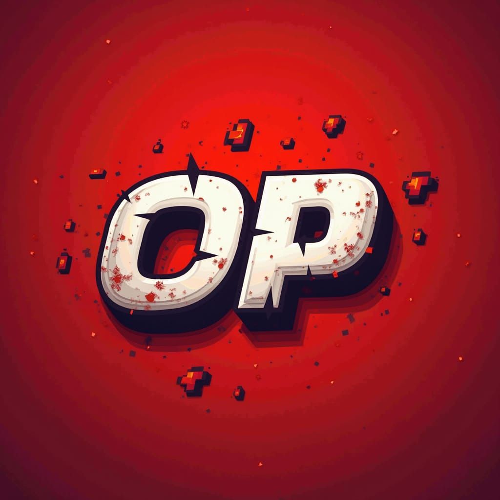 Vibrant Minecraft Cape with Bold, Graffiti-Style 'OP' Letter...