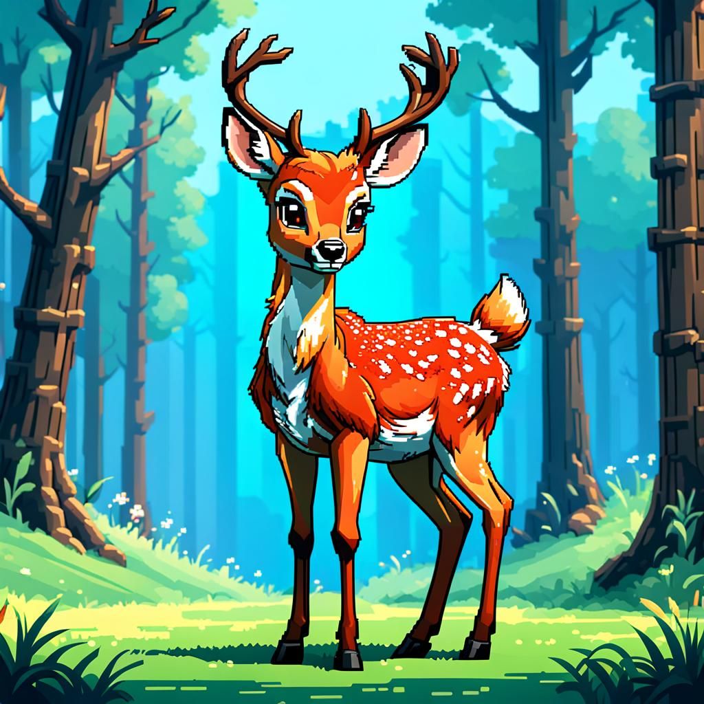 Bambi Pixel Art Game Sprite