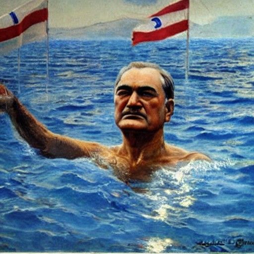 Ataturk Conquers Izmir: Oil Painting