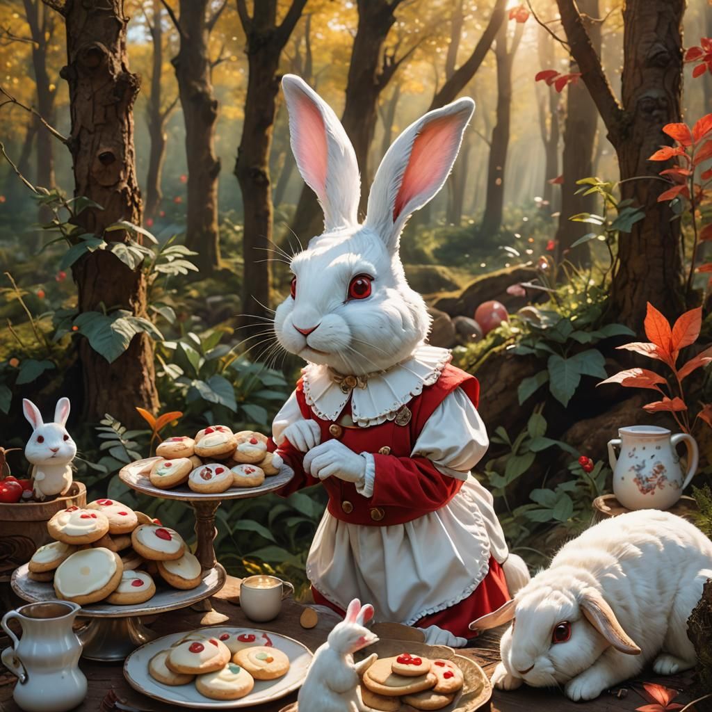 Rabbit Food Stylist in Whimsical Woodland: Fantasy Art
