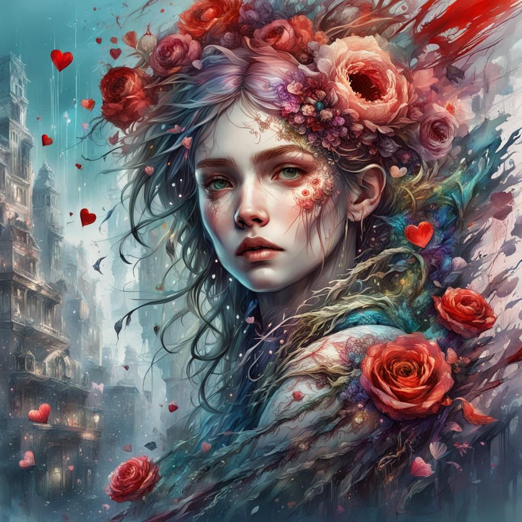 Rose Queen in Hyperdetailed Digital Painting