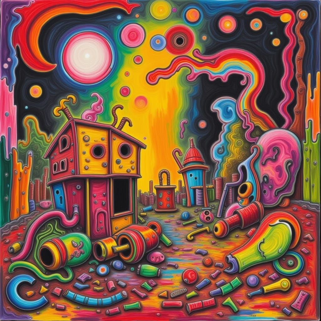 Surreal Ice and Candy Landscape