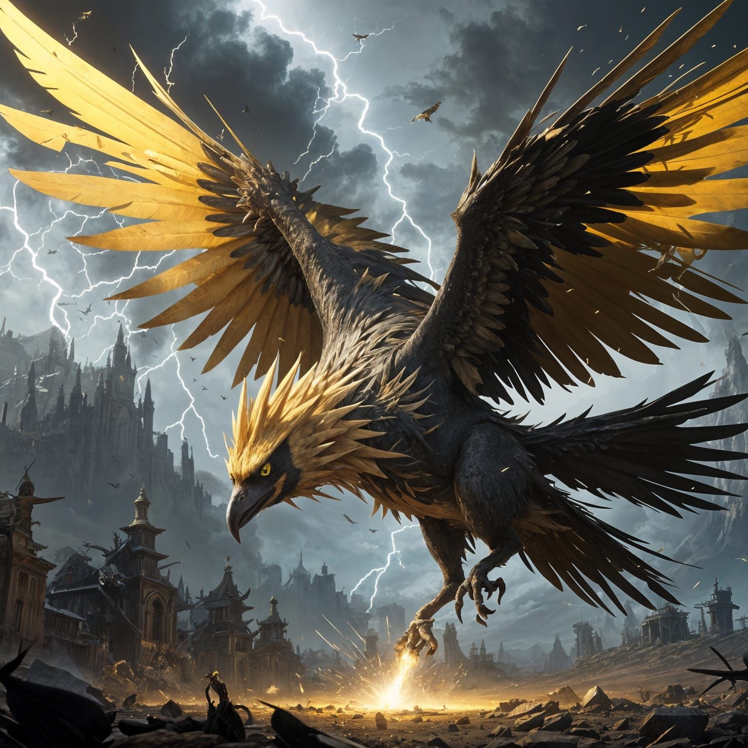 Epic Zapdos Emerges from Golden Sunbeams