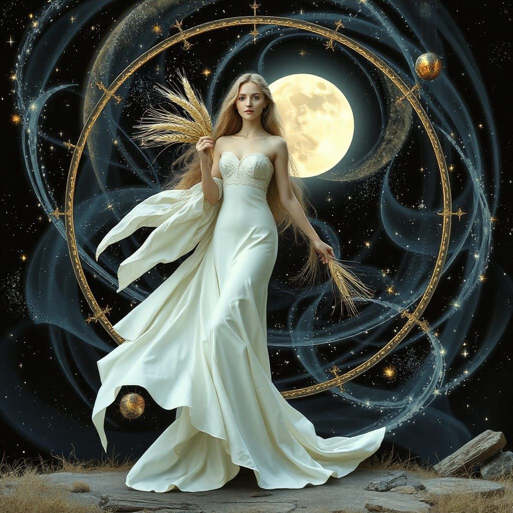 Arianrhod, Lady of the Silver Wheel, in Ethereal Style
