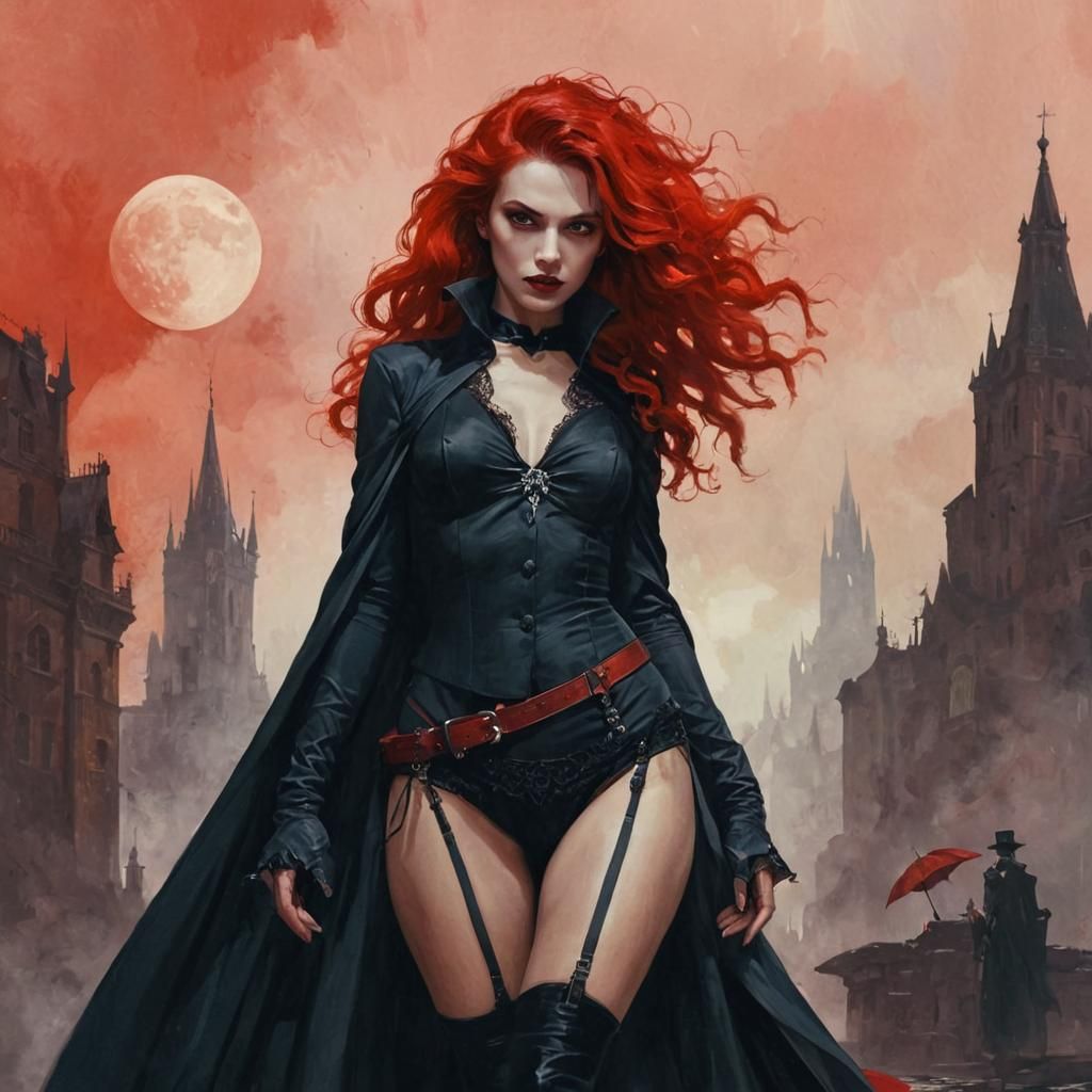 Dracula in Neo-Noir Dark Fantasy Style