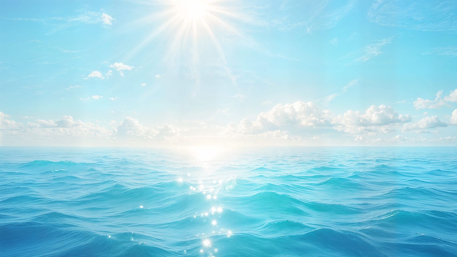 Ethereal Ocean Scene with Gentle Waves and Clear Sky