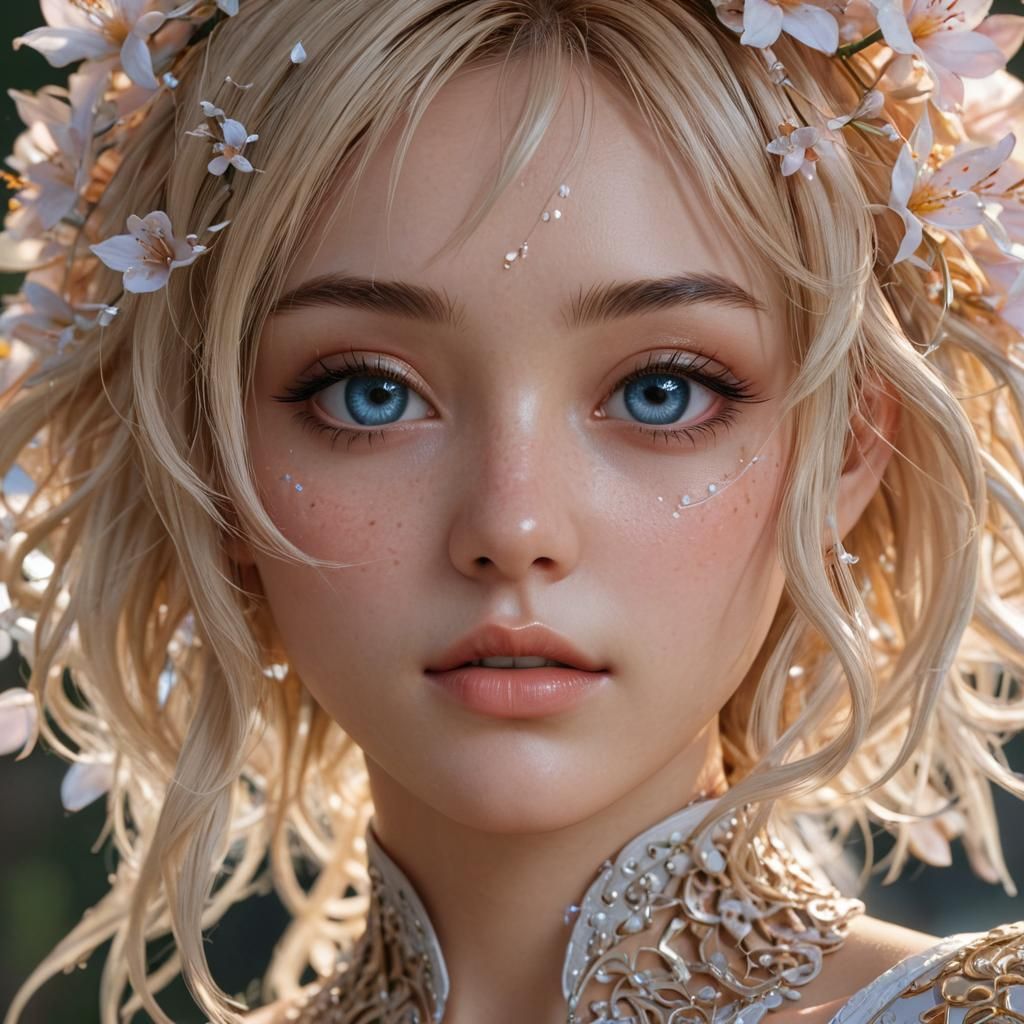Perfect Anime Woman in Dreamlike Science Fiction Style