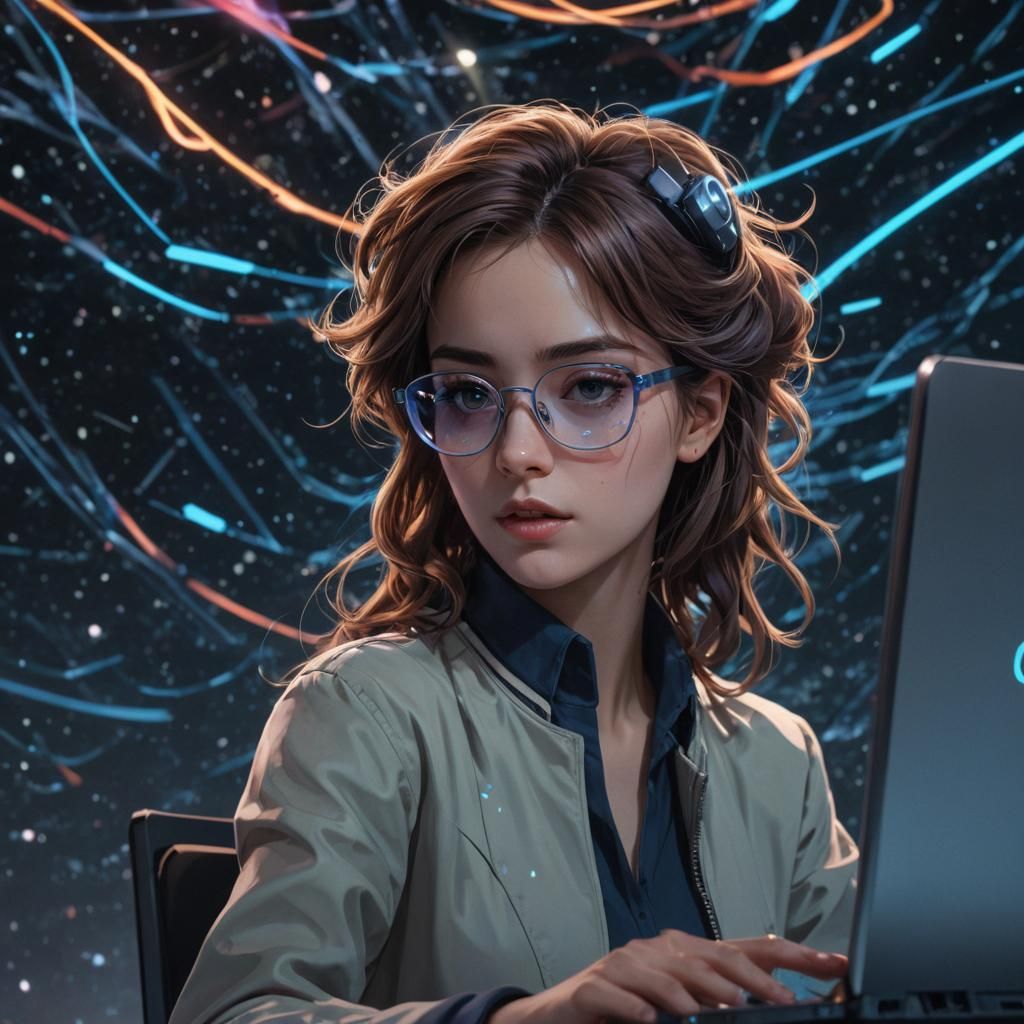 Anime Girl Solves Quantum Equations for Space Travel