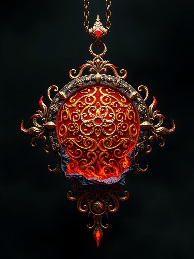 Infernal Amulet: Dark, Gothic, Mystical Art in Unreal Engine...
